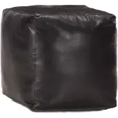 vidaXL Poef 40x40x40 cm echt geitenleer zwart