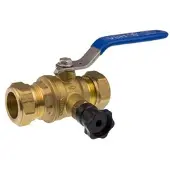 Vsh kogelstopkraan met aftap 2 x knel 15mm 0504702