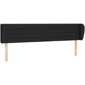 vidaXL Hoofdbord met randen 183x23x78/88 cm stof zwart