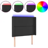 vidaXL Hoofdbord LED 93x16x118/128 cm kunstleer zwart