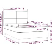 vidaXL Boxspring met matras stof blauw 140x190 cm