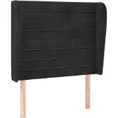 vidaXL Hoofdbord met randen 93x23x118/128 cm fluweel zwart