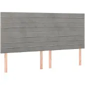 vidaXL Hoofdbord lichtgrijs 180x5x118/128 cm fluweel