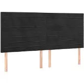 vidaXL Hoofdbord zwart 200x5x118/128 cm fluweel