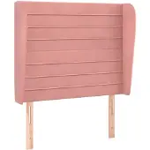 vidaXL Hoofdbord met randen 93x23x118/128 cm fluweel roze