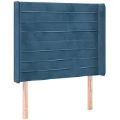 vidaXL Hoofdbord met randen 93x16x118/128 cm fluweel donkerblauw