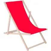 Springos Wooden Lounger Rood
