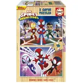 Educa houten puzzel Spidey & zijn geweldige vrienden 2x16 stukjes.