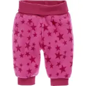 Schnizler fleecebroek Sterren junior roze