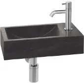 Saqu Nature Collection fonteinset met chromen kraan rechts natuursteen