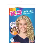 K3 verkleedaccessoire - pruik Julia - met glitter extensions en speld
