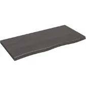vidaXL Wastafelblad 100x50x(2-4) cm behandeld massief hout donkerbruin