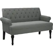 vidaXL Bank met rugleuning donkergrijs 120x62x75,5 cm stof