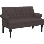 vidaXL Bankje met rugleuning 120x62x75,5 cm stof donkerbruin