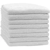 Eleganzzz Badstof Handdoek 100% Katoen 50x100cm - white - Set van 8