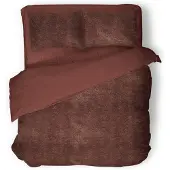 Eleganzzz Dekbedovertrek Flanel Fleece - rose brown 200x200/220cm