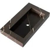 Brauer Coral Wastafel 80x46cm Artificial Marble - Zonder Kraangat - Copper Brown - 8720724503978 - Rechthoekig - Wastafels, Meubelwastafels