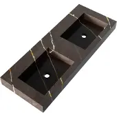 Brauer Coral Dubbele Wastafel 120x46cm Artificial Marble - Zonder Kraangat - Copper Brown - 8720724503879 - Rechthoekig - Wastafels, Meubelwastafels
