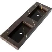 Brauer Coral Dubbele Wastafel 140x46cm Artificial Marble - Zonder Kraangat - Copper Brown - 8720724503893 - Rechthoekig - Wastafels, Meubelwastafels