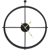 The Living Store De Living Store wandklok, zwart, 52 cm, ijzer