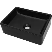 The Living Store Wastafel Keramiek - 41x30x12 cm - Zwart