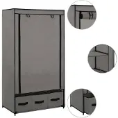 The Living Store Kledingkast 87x49x159 cm stof grijs - Kast