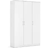 Interiax Kledingkast 'Amelie' – 3 Deuren, 1 Hanger & 4 Legplanken Wit 180x120x54 cm