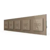 Livolo | Goud | SR+SR+SR+SR+SR | Slide-Dimmer | Smart Home - Bekijk