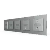 Livolo | Grijs | SR+SR+SR+SR+SR | Slide-Dimmer | Smart Home - Bekijk