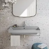 Catalano Zero wastafel 100x50cm cement mat/ mat grijs