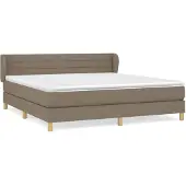 vidaXL Boxspring met matras stof taupe 180x200 cm