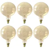 Livin24 Lichtbron LED bol Ø20 cm (set van 6) amberkleurig