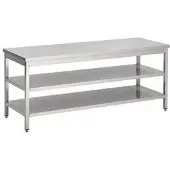 CombiSteel Werktafel met 2 schappen | 140cm breed | RVS | | 7812.0319