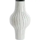 Light & Living Light&living Vaas deco Ø22x40 cm SINDO glanzend wit+zwart