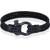 Mendes Triple Rope Armband Boegbeugel - Zwart-21cm