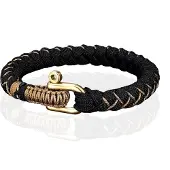 TJ Tom Jaxon Luxe Survival Stijl Armband - Goud Zwart-20cm