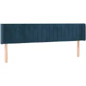 vidaXL Hoofdbord met randen 183x16x78/88 cm fluweel donkerblauw