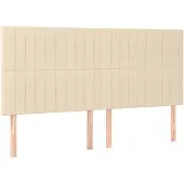 vidaXL Hoofdbord crème 180x5x118/128 cm stof