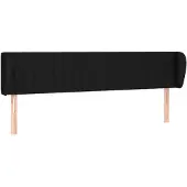 vidaXL Hoofdbord met randen 163x23x78/88 cm stof zwart