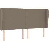 vidaXL Hoofdbord met randen 183x23x118/128 cm stof taupe