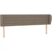 vidaXL Hoofdbord met randen 203x23x78/88 cm stof taupe