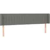vidaXL Hoofdbord met randen 203x16x78/88 cm stof donkergrijs