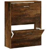 vidaXL Schoenenkast 63x24x81 cm bewerkt hout gerookt eikenkleurig