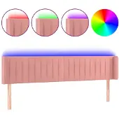 vidaXL Hoofdbord LED 163x16x78/88 cm fluweel roze