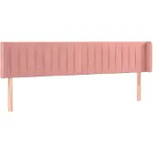 vidaXL Hoofdbord met randen 163x16x78/88 cm fluweel roze