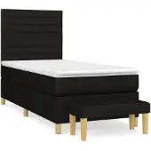 vidaXL Boxspring met matras stof zwart 80x200 cm