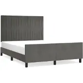 vidaXL Bedframe zonder matras 140x190 cm fluweel donkergrijs