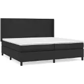 vidaXL Boxspring met matras kunstleer zwart 200x200 cm