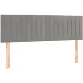 vidaXL Hoofdborden 144x5x78/88 cm fluweel lichtgrijs