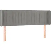 vidaXL Hoofdbord met randen 147x16x78/88 cm fluweel lichtgrijs